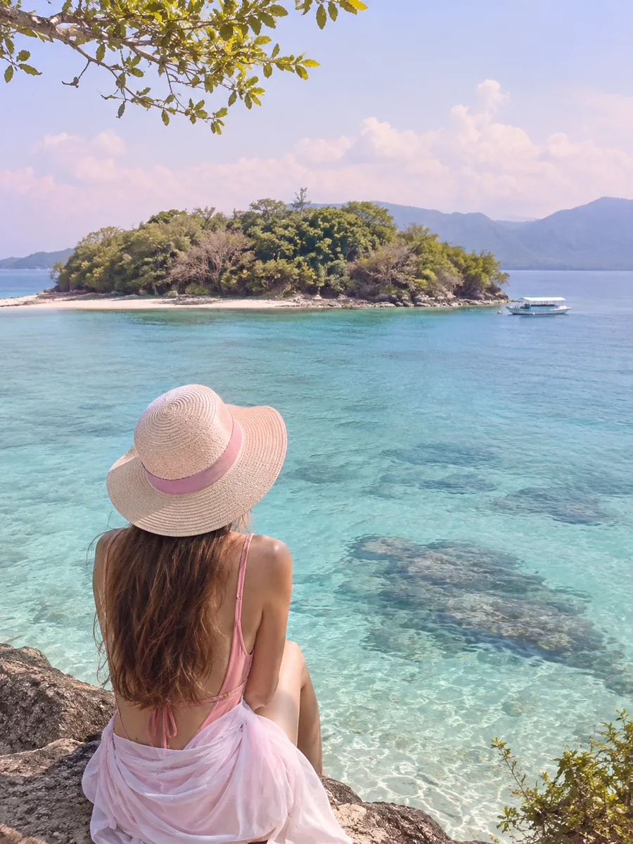 Aussicht auf Gili Nanggu